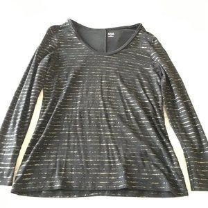 a.n.a. black and gold long sleeve shirt